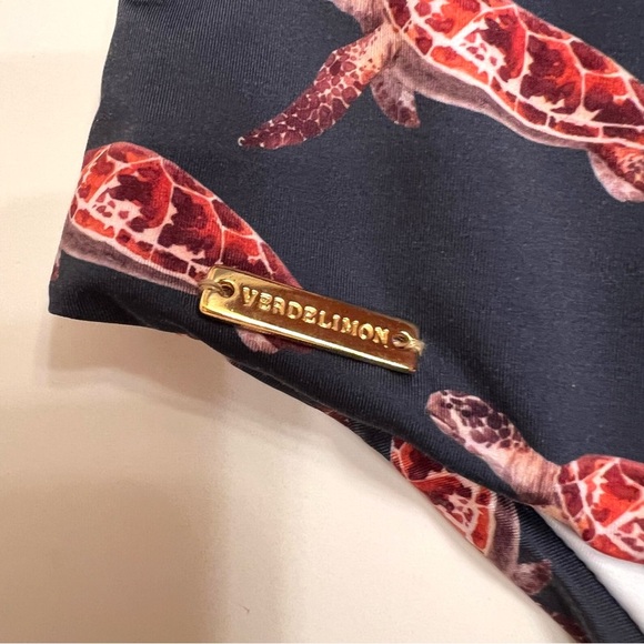 Verdelimon Turtle Deep V Halter-Style One-piece Swimsuit Size Small - Picture 6 of 14